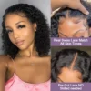 Wear And Go 100 Half Bob Wigs Human Hair 13x6 Glueless Lace Front Braided Wig Hd Frontal Kinky Burmese Curly Bob Deep Wave Water