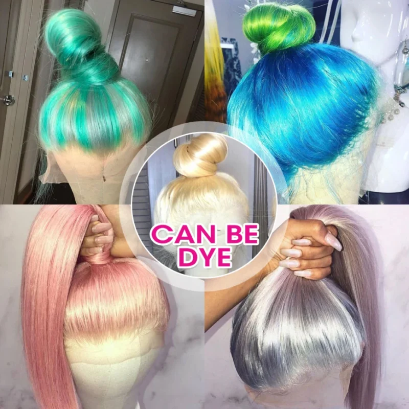 360 Full Lace Wig Human Hair Pre Plucked 613 Blonde Colored Lace Front Wigs Bone Straight Ponytail Human Hair Lace Frontal Wig