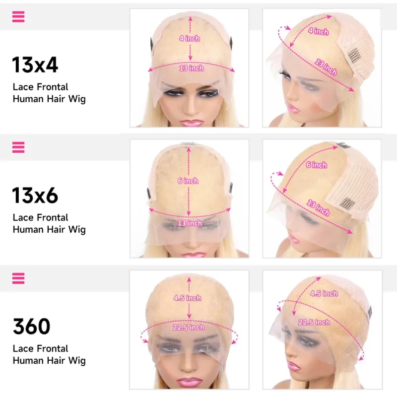 360 Full Lace Wig Human Hair Pre Plucked 613 Blonde Colored Lace Front Wigs Bone Straight Ponytail Human Hair Lace Frontal Wig
