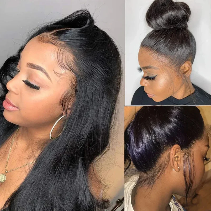 Full Lace Wigs 100% Human Hair Wig For Women Brazilian Straight HD Full Lace Frontal Wig Glueless Wig Ready to Wear Preplucked