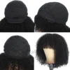 Afro Kinky Curly Human Hair Wig With Bangs For Black Women 180% 250% Density Brazilian Remy Full Machine Made Hair Yarra