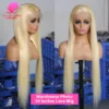 360 Full Lace Wig Human Hair Pre Plucked 613 Blonde Colored Lace Front Wigs Bone Straight Ponytail Human Hair Lace Frontal Wig