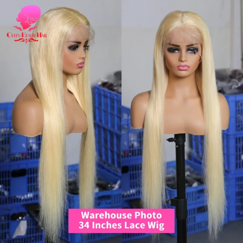 360 Full Lace Wig Human Hair Pre Plucked 613 Blonde Colored Lace Front Wigs Bone Straight Ponytail Human Hair Lace Frontal Wig