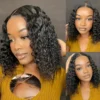 Wear And Go 100 Half Bob Wigs Human Hair 13x6 Glueless Lace Front Braided Wig Hd Frontal Kinky Burmese Curly Bob Deep Wave Water