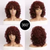 12 Inch Synthetic Afro Black Curly Wigs for Women Wave African American Wig with Side Bang Natural Hairstyles Full Hair Replacem