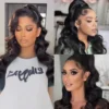 Body Wave Human Hair Drawstring Ponytail Extensions Remy Hairpiece Natural Ponytail Clip In Hair Extensions For Woman 100G/piece