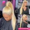 360 Full Lace Wig Human Hair Pre Plucked 613 Blonde Colored Lace Front Wigs Bone Straight Ponytail Human Hair Lace Frontal Wig