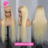 360 Full Lace Wig Human Hair Pre Plucked 613 Blonde Colored Lace Front Wigs Bone Straight Ponytail Human Hair Lace Frontal Wig