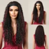 Headband Synthetic Wigs Long Afro Kinky Curly Golden Blonde Platinum Ombre Wig for Black Women Use Water Wave Wig Heat Resistant