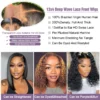 Wear And Go 100 Half Bob Wigs Human Hair 13x6 Glueless Lace Front Braided Wig Hd Frontal Kinky Burmese Curly Bob Deep Wave Water