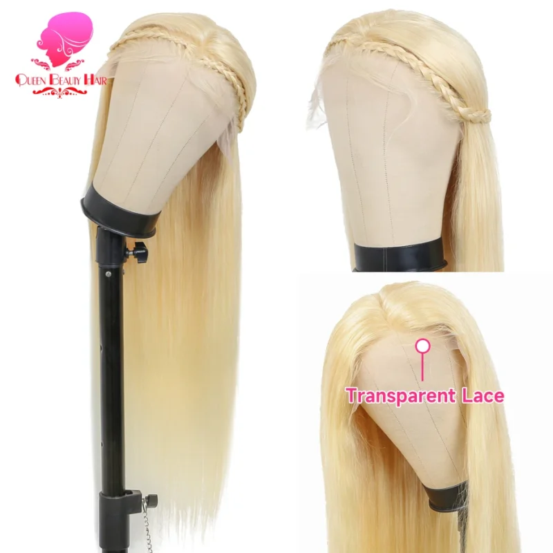 360 Full Lace Wig Human Hair Pre Plucked 613 Blonde Colored Lace Front Wigs Bone Straight Ponytail Human Hair Lace Frontal Wig