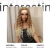 Headband Synthetic Wigs Long Afro Kinky Curly Golden Blonde Platinum Ombre Wig for Black Women Use Water Wave Wig Heat Resistant