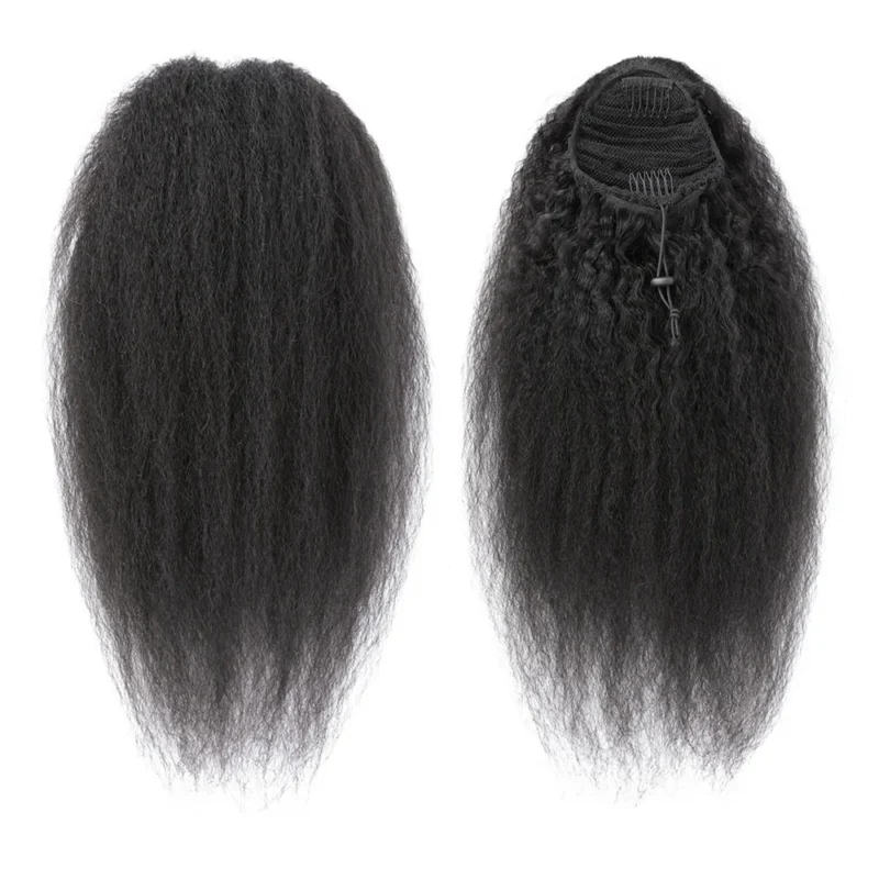 Maxine Afro Kinky Curly Drawstring Ponytail Hair Extensions Indian 100% Remy Human Hair Afro Curly Clip in Human Hair Extensions