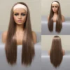 Headband Synthetic Wigs Long Afro Kinky Curly Golden Blonde Platinum Ombre Wig for Black Women Use Water Wave Wig Heat Resistant