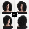 12 Inch Synthetic Afro Black Curly Wigs for Women Wave African American Wig with Side Bang Natural Hairstyles Full Hair Replacem