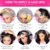 Short Bob Braid Wigs Human Hair Afro Kinky Curly Lace Front Wigs for Women Natural Black 250% Density Brazilian Remy Hair 16inch