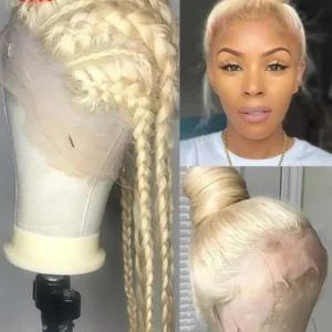 360 Full Lace Wig Human Hair Pre Plucked 613 Blonde Colored Lace Front Wigs Bone Straight Ponytail Human Hair Lace Frontal Wig