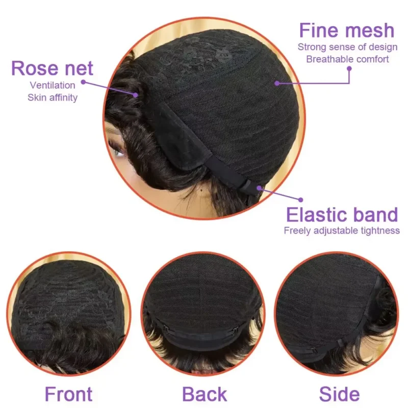 Short Afro Kinky Curly Wigs 100% Human Hair Wig For Women Pixie Cut Wig Deep Wave Water Wave Short Wig Full Machine Made Wig