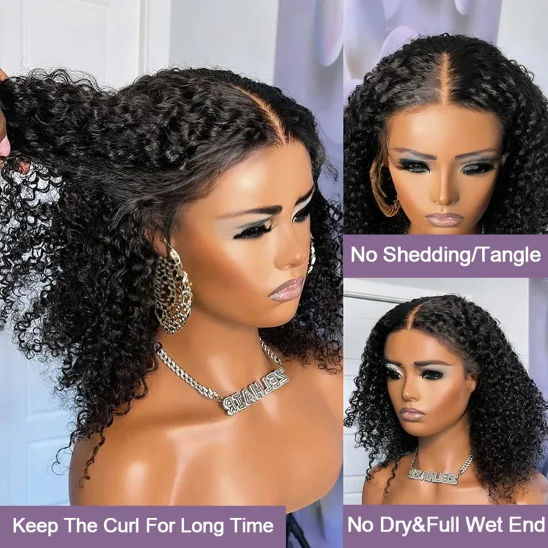 Wear And Go 100 Half Bob Wigs Human Hair 13x6 Glueless Lace Front Braided Wig Hd Frontal Kinky Burmese Curly Bob Deep Wave Water