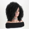 12 Inch Synthetic Afro Black Curly Wigs for Women Wave African American Wig with Side Bang Natural Hairstyles Full Hair Replacem