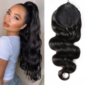 Body Wave Human Hair Drawstring Ponytail Extensions Remy Hairpiece Natural Ponytail Clip In Hair Extensions For Woman 100G/piece