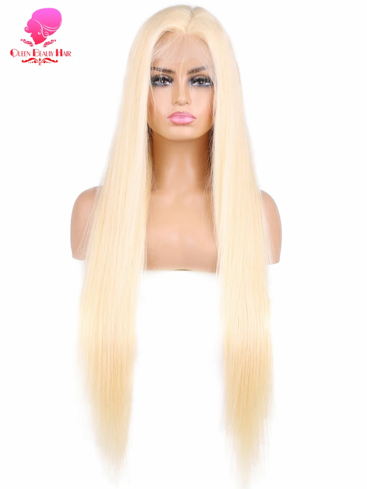 360 Full Lace Wig Human Hair Pre Plucked 613 Blonde Colored Lace Front Wigs Bone Straight Ponytail Human Hair Lace Frontal Wig