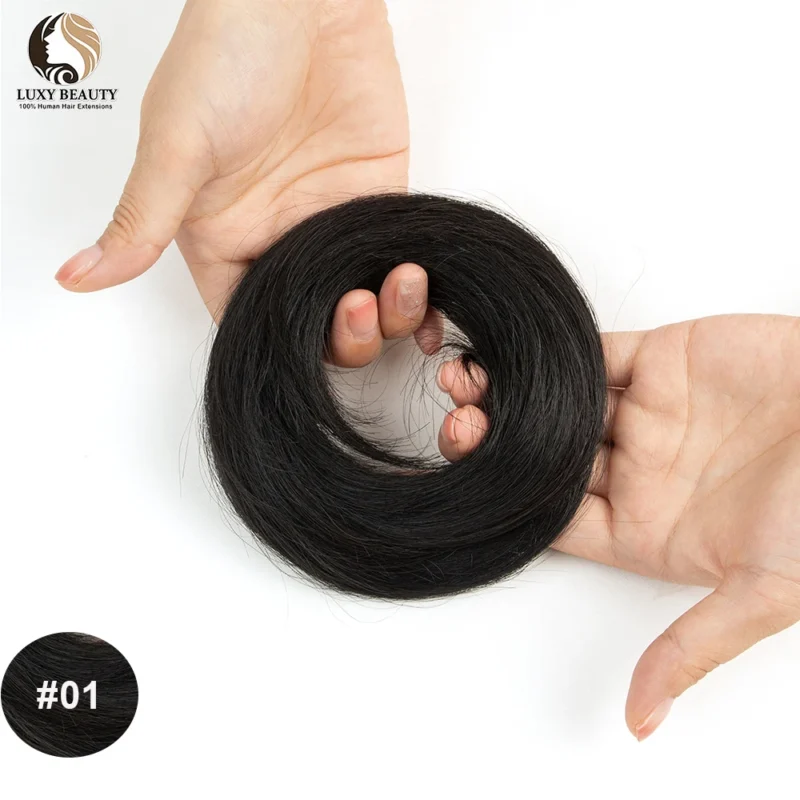 Human Hair Buns Ponytail Hairpiece Brazilian Hair Pieces Bun For Women Scrunchies Updos Donut Chignon 100% Human Hair Extensions