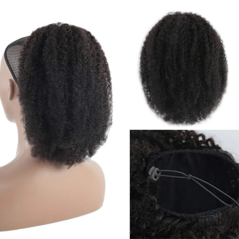 Maxine Afro Kinky Curly Drawstring Ponytail Hair Extensions Indian 100% Remy Human Hair Afro Curly Clip in Human Hair Extensions