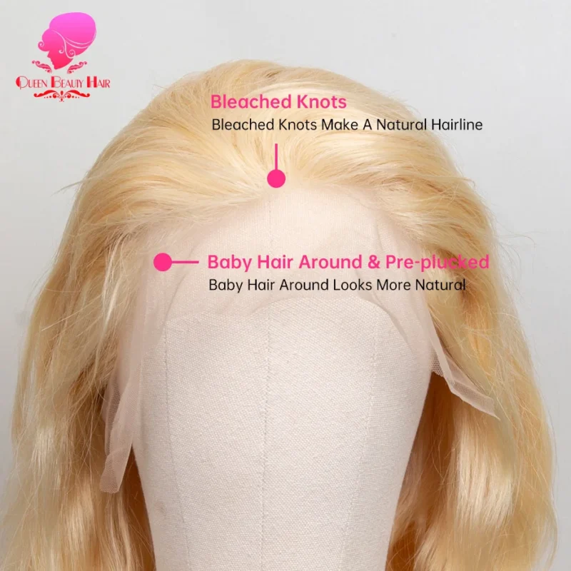 360 Full Lace Wig Human Hair Pre Plucked 613 Blonde Colored Lace Front Wigs Bone Straight Ponytail Human Hair Lace Frontal Wig