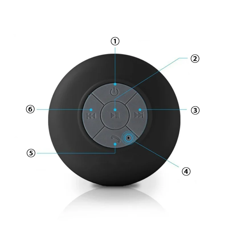 Mini Bluetooth Speaker Shower Subwoofer Waterproof Handsfree Loudspeaker With Suction Cup Mic For Bathroom Pool Beach Car Phone