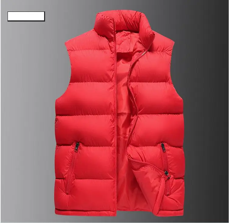 Mens Vest Jacket Warm Sleeveless Jackets Winter Waterproof Zipper Coat Autumn Stand-up Collar Casual Waistcoat Brand Clothing