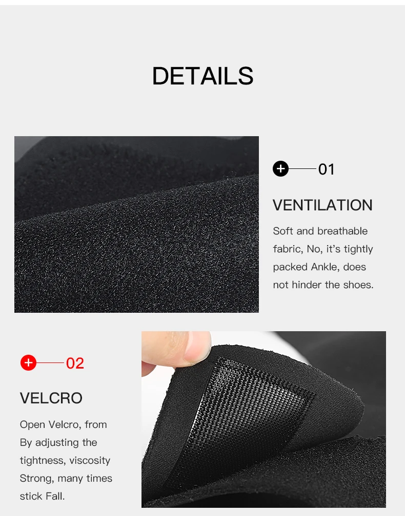 1PC Adjustable Ankle Support Pad Ankle Sleeve Pressure Anti-Spinning Elastic Breathable Support Fitness Sports Safety Prevention