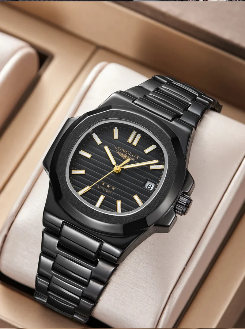 S08c7db2e6901446a8fd03050da1649d3B.webp LONGLUX automatic watch business luxury mechanical wristwatches wholesale steel date waterproof mens watch men gift