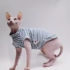 DUOMASUMI Summer Cat Vest for Hairless Breeds - Stretch Cotton & Ultra-Soft Cooling Top for Sphynx, Devon Rex& Abyssinian Cats