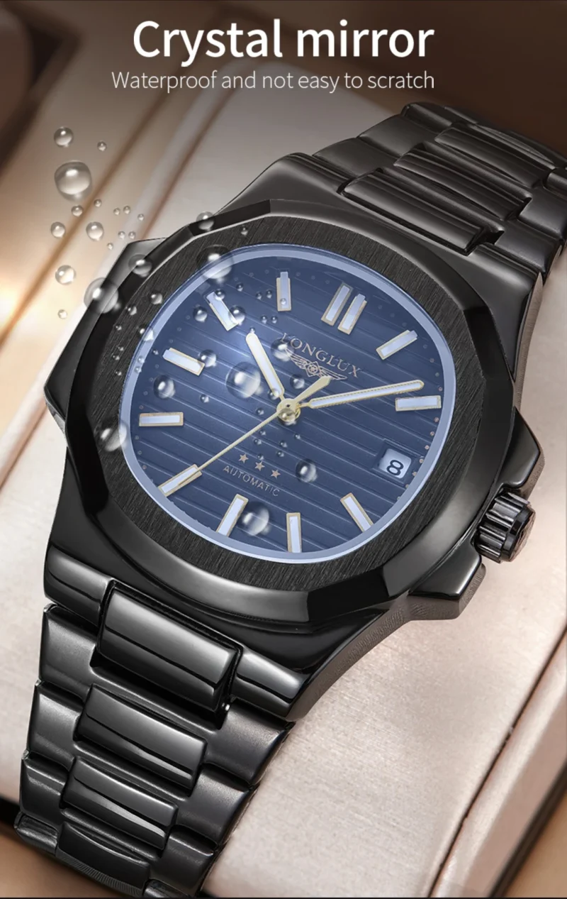 S17027347ccb6446b8362aefb0022d3871.webp LONGLUX automatic watch business luxury mechanical wristwatches wholesale steel date waterproof mens watch men gift