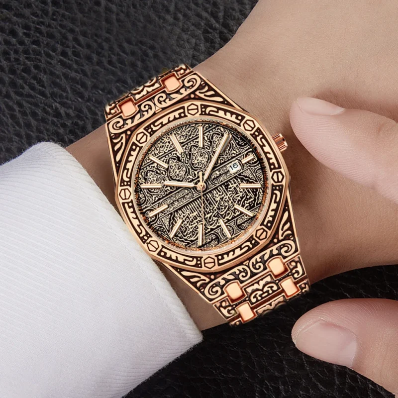 S17181f0de2ca4d4d8e380893e8e21772O.webp New Hot Watches Fashion Men Stainless Steel Watch Luxury Calendar Quartz Wristwatch Business Watches Man Clock Relogio Masculino