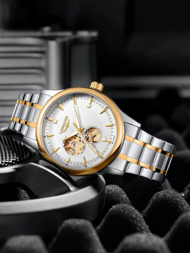 S1e0f29f7a423490f9cdd3f843b016f68t.webp LONGLUX Men automatic mechanical watch elegant luxury watches waterproof skeleton business wholesale stainless steel gift watch