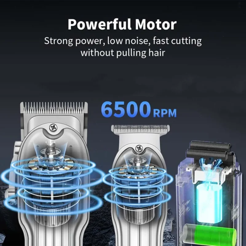 Professional Hair Clipper and Trimmer Set Men Electric Razor Shavers Beard Trimmer Rechargeable Barber Clippers Haircut Kit