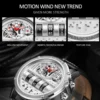 Luxury Mechanical Watch For Men Business Casual Watches Male Creative Men WristWatch Unique Rotate Date Leather Strap Watches