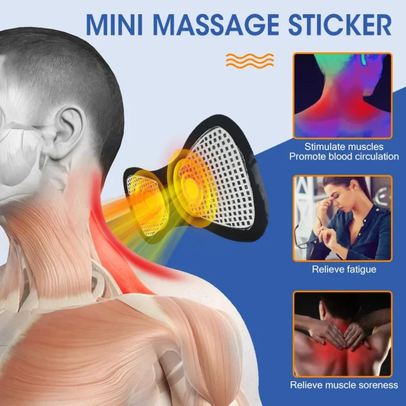 S292e8fcd56314643b63304c628113500X.webp Electric Neck Massager EMS Muscle Massage Stimulator Low Frequency Instrument Back Cervical Calf Patches Pain Joints Mini Device