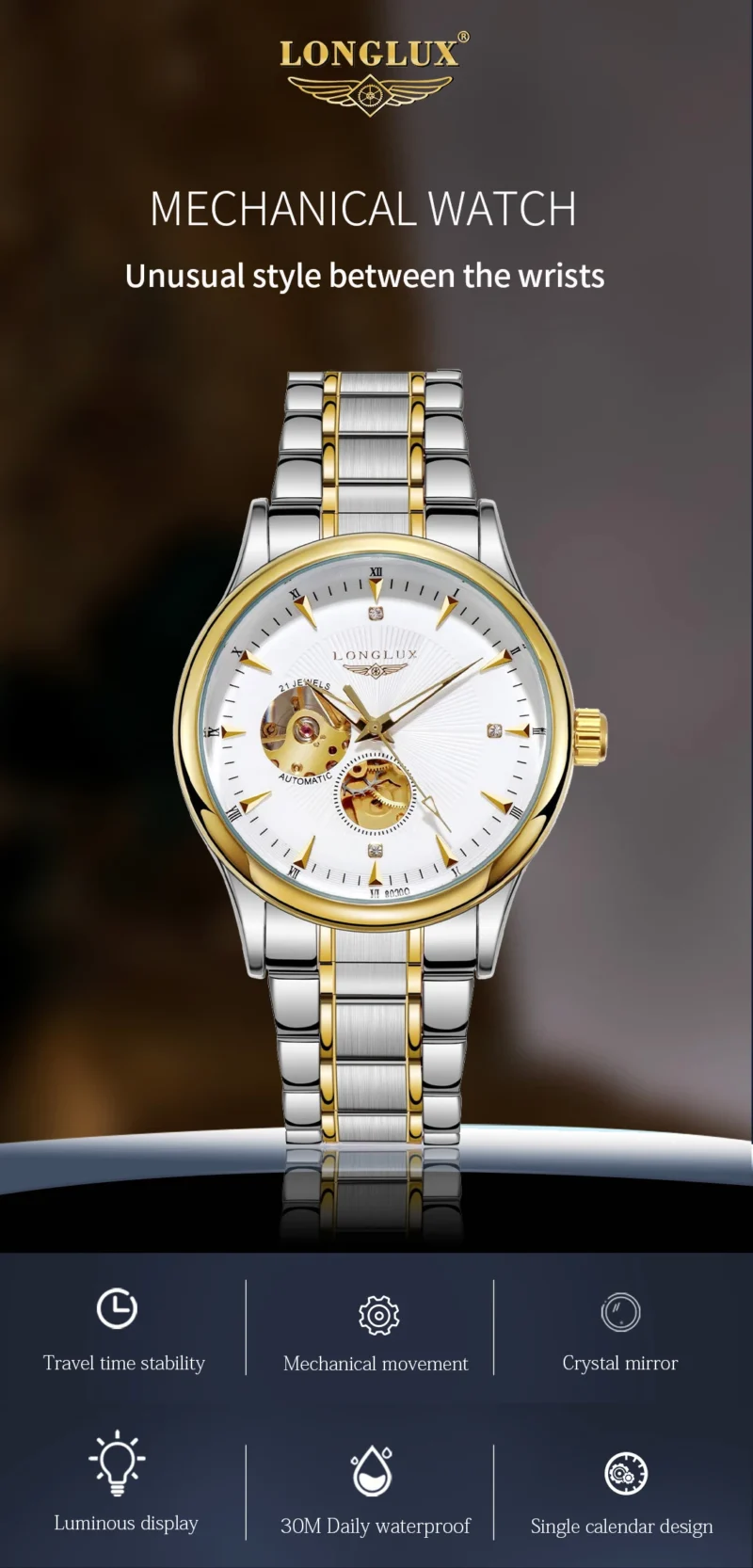 S29e0e3e36d814299ab5c17e9ef8e63e5W.webp LONGLUX Men automatic mechanical watch elegant luxury watches waterproof skeleton business wholesale stainless steel gift watch