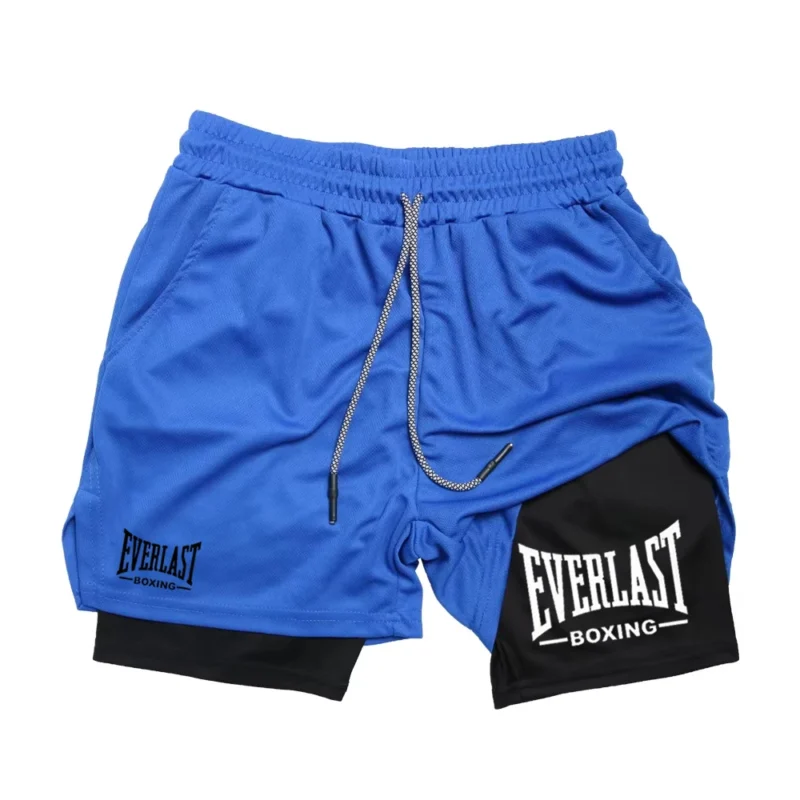 S2e5ccd98e8a34bb0a2fe63c9f66eb59br.webp Men's compression gym shorts, EVERLAST printed sports pants, double layered, quick drying, basketball, muscle, fitness RL0365
