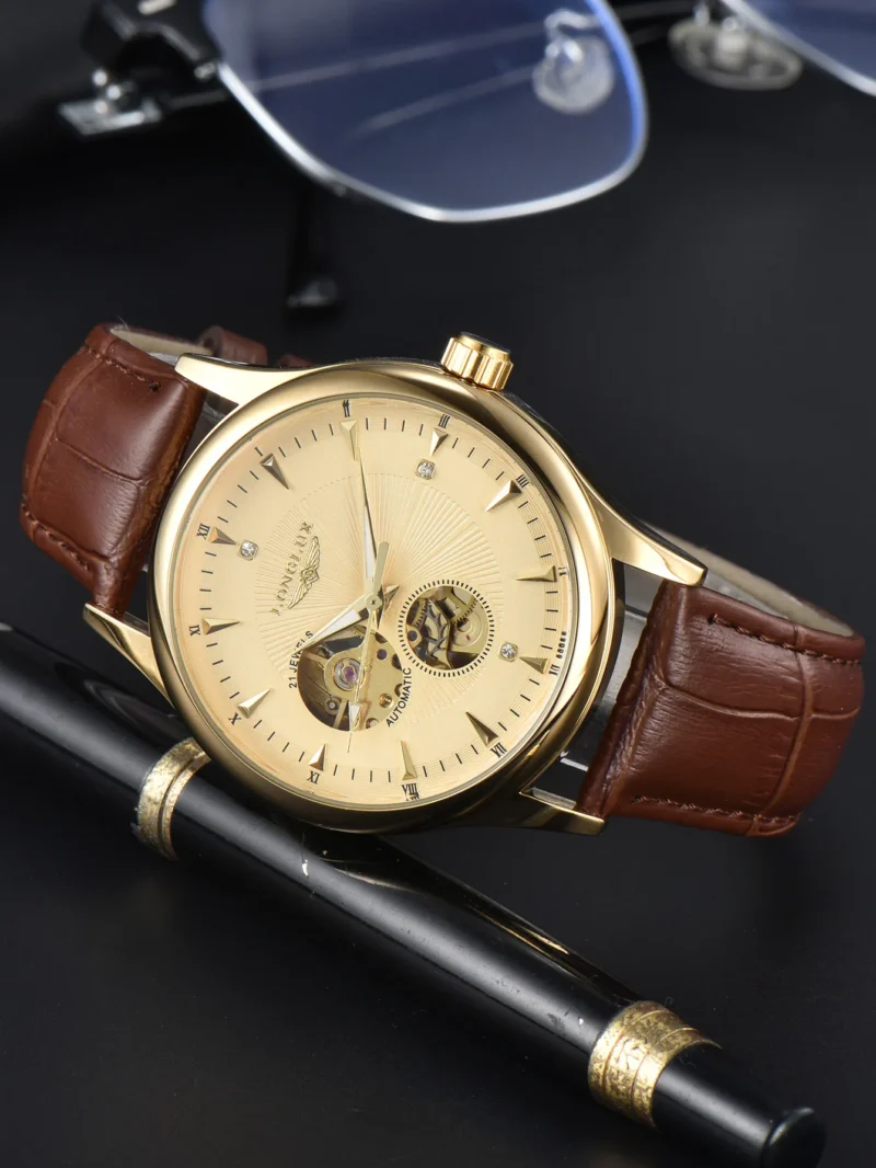 LONGLUX automatic watch elegant style wholesale mechanical wristwatches skeleton rome waterproof  mens watch men gift
