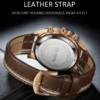 Luxury Mechanical Watch For Men Business Casual Watches Male Creative Men WristWatch Unique Rotate Date Leather Strap Watches