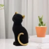 Cat Statue Resin Collectible Art Crafts Creative Animal Sculpture Tabletop Ornament for Cabinet Shelf Entrance Bookshelf Bedroom