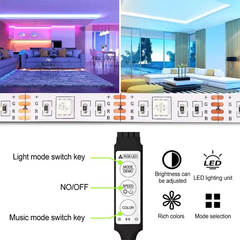 S4ae0b097225c48d8b39498e04d0d8531E.webp WIFI Led Lights for Room Music Sync RGB Led Strip Lights 10m 20m 30m Flexible Ribbon for Room Bedroom Gaming Decor TV Backlights