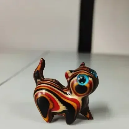 Charming Wooden Kitten Figurine Handcrafted Cat Decor for Home Perfect Gift Idea Cat Figurine Cat Accessories Decoration Crafts