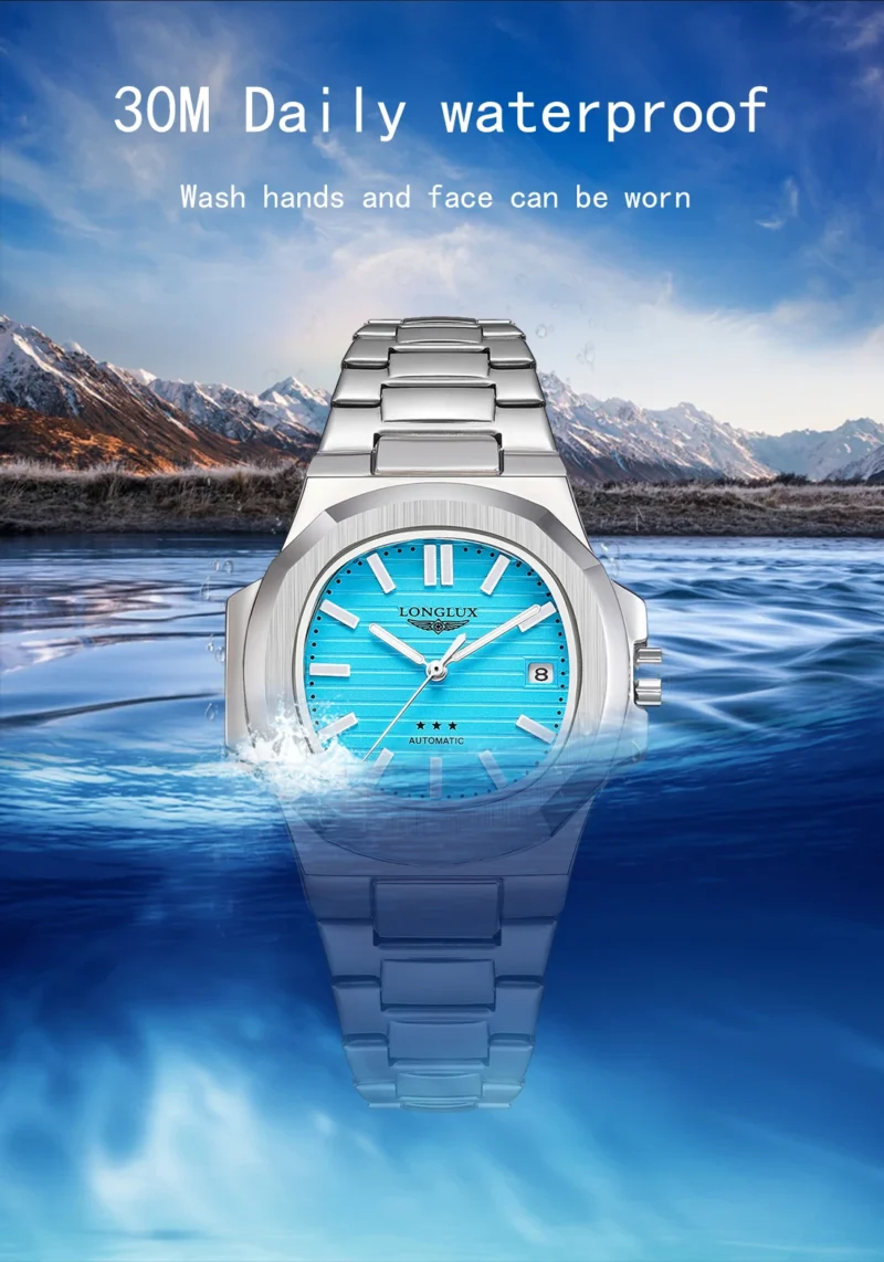 S4efe7bcca7eb47e9a7a7c1f242a4bd9eD.webp LONGLUX automatic watch business luxury mechanical wristwatches wholesale steel date waterproof mens watch men gift
