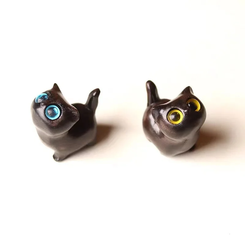 Charming Wooden Kitten Figurine Handcrafted Cat Decor for Home Perfect Gift Idea Cat Figurine Cat Accessories Decoration Crafts