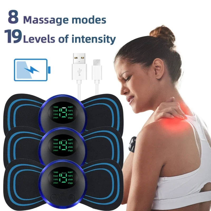S53a2acef1f864ff9bab8a9500ef9862cY.webp Electric Neck Massager EMS Muscle Massage Stimulator Low Frequency Instrument Back Cervical Calf Patches Pain Joints Mini Device